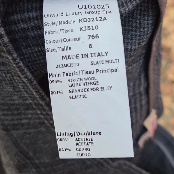 Michael Kors Collection Lyndon plaid Stretch Wool Flannel flared pants Size 6 - Picture 8 of 8